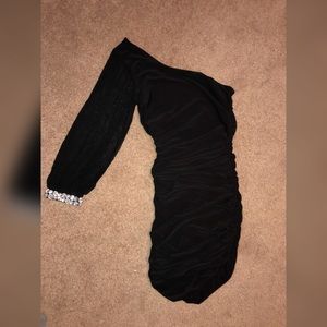 Black one shoulder dress